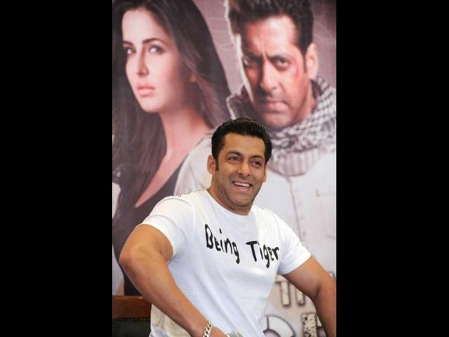 Salman playing to the gallery as always.