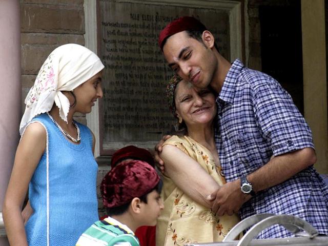 The Parsi community celebrating "Pateti", the Parsi new year, in Ahmedabad. The Parsi community celebrating "Pateti", the Parsi new year, in Ahmedabad.