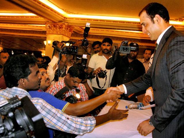 Cricketer VVS Laxman after announcing his retirement from international cricket in Hyderabad. PTI