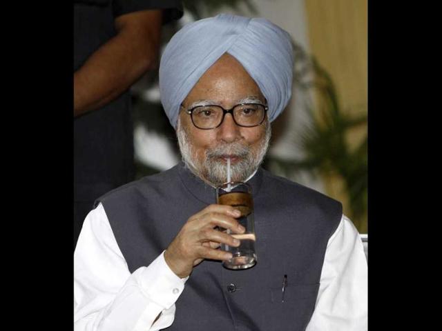 Prime Minister Manmohan Singh during Eid celebrations in New Delhi on Monday. Photo : Sunil Saxena /Hindustan Times