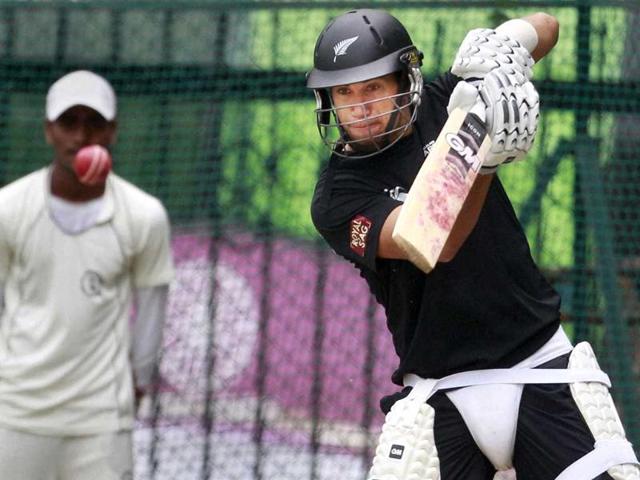 New Zealand cricket captain Ross Taylor bats during a practice session at Rajiv Gandhi International Cricket Stadium in Hyderabad before the two test cricket series between India and New Zealand. PTI New Zealand cricket captain Ross Taylor bats during a practice session at Rajiv Gandhi International Cricket Stadium in Hyderabad before the two test cricket series between India and New Zealand. PTI