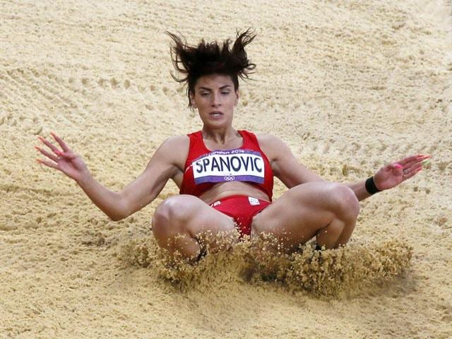 Serbia's Ivana Spanovic competes in her women's long jump qualification during the London 2012 Olympic Games at the Olympic Stadium. Reuters Photo Serbia's Ivana Spanovic competes in her women's long jump qualification during the London 2012 Olympic Games at the Olympic Stadium. Reuters Photo