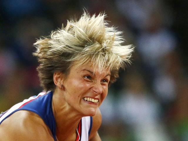 Czech Republic's Barbora Spotakova reacts as she competes in the women's javelin throw final during the London 2012 Olympic Games at the Olympic Stadium. Spotakova won the gold medal in the event. Reuters Photo Czech Republic's Barbora Spotakova reacts as she competes in the women's javelin throw final during the London 2012 Olympic Games at the Olympic Stadium. Spotakova won the gold medal in the event. Reuters Photo