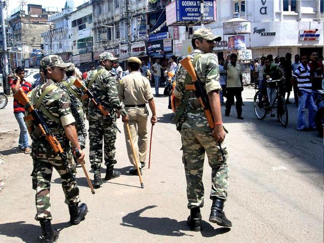 Security-patrol-a-market-during-the-Assam-bandh-called-by-All-Minority-Students-Union-over-the-ethnic-violence-in-Guwahati-PTI-photo