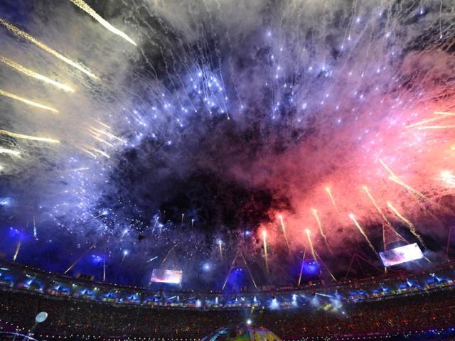 Fireworks burst over the Olympic Stadium during the opening ceremony of the London 2012 Paralympic Games in east London. AFP Photo Fireworks burst over the Olympic Stadium during the opening ceremony of the London 2012 Paralympic Games in east London. AFP Photo