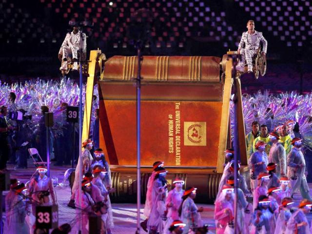 Performers take part at the opening ceremony of the London 2012 Paralympic Games in the Olympic Stadium. Reuters Photo Performers take part at the opening ceremony of the London 2012 Paralympic Games in the Olympic Stadium. Reuters Photo