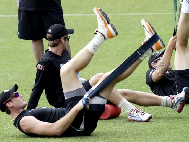 New Zealand player Martin Guptill during a training session ahead of the second Test match between India and New Zealand at M Chinnaswamy stadium, in Bangalore. (Gurpreet Singh/Hindustan Times)