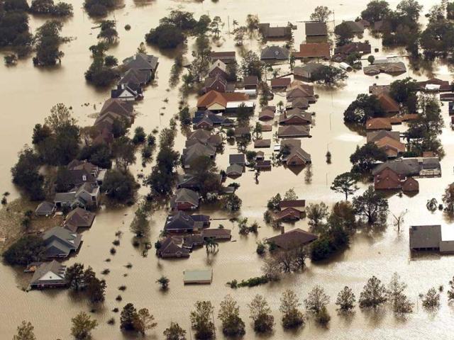 Partially submerged homes are seen in Hurricane Isaac's flood waters in Braithwaite, Louisiana. Mario Tama/Getty Images/AFP