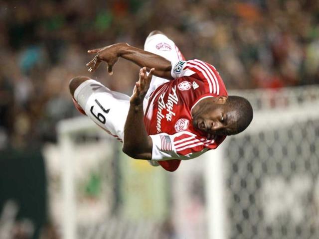 Bright Dike of Portland Timbers celebrates his goal against the Colorado Rapids at Jeld-Wen Field in Portland, Oregon. Tom Hauck/Getty Images/AFP