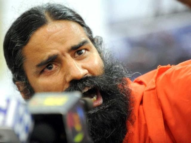 Baba Ramdev addresses a press conference in New Delhi. AFP Photo/Raveendran