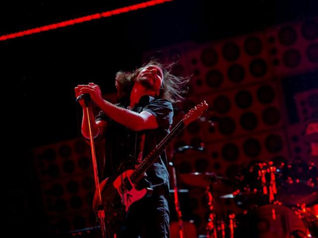 Pearl Jam performs at the "Made In America" music festival in Philadelphia. Photo by Drew Gurian/Invision/AP