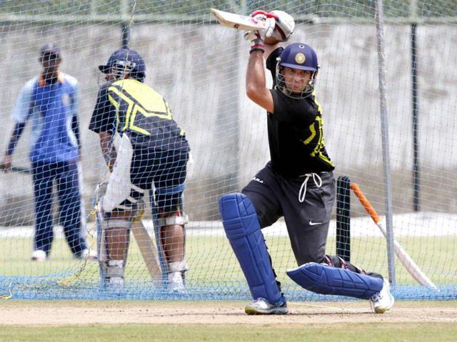 Yuvraj Singh during practice session ahead of T20 cricket match between India and New Zealand in Visakhapatnam. HT Photo/Ashok Nath Dey