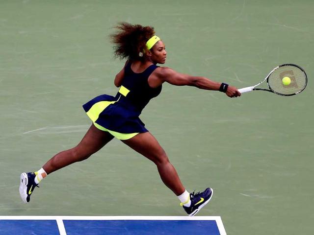 Serena Williams of the United States returns a shot during the women's singles final match against Victoria Azarenka at the US Open tennis tournament in New York. (Chris Trotman/Getty Images for USTA/AFP)
