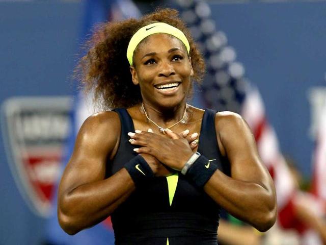 Serena Williams of the United States celebrates match point after defeating Victoria Azarenka of Belarus to win the women's singles final match at the US Open tennis tournament in New York. (Matthew Stockman/Getty Images/AFP)