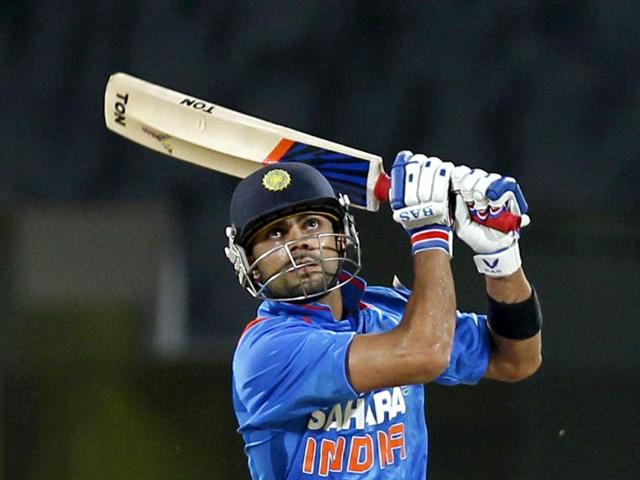 Virat Kohli plays a shot during 2nd T20 match played between India and New Zealand at MA Chidambaram Stadium in Chennai. HT Photo/Satish Bate