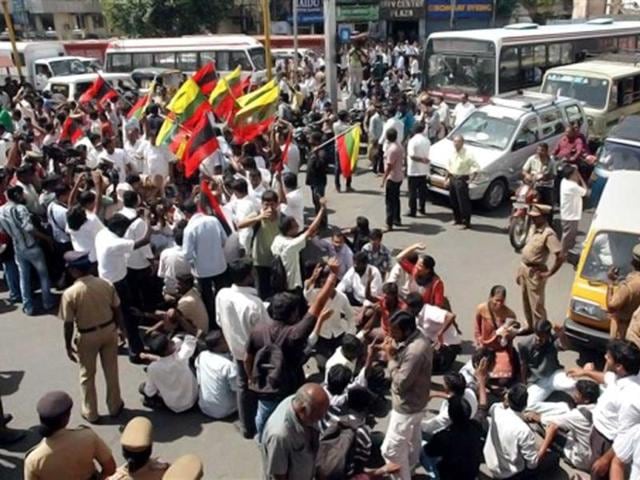The protests against the Kudankulam nuclear plant are spearheaded by People's Movement Against Nuclear Energy (PMANE), which desribes itself as Gandhian and non-violent. PMANE leader S P Udayakumar has rejected government assurances that the nuclear plant is earthquake- and tsunami-safe. He has also dismissed as "empty assurances" the certificates of safety issued by the department of atomic energy, scientists such as Dr Abdul Kalam, politicians and bureaucrats.In this picture, MDMK activists are seen during a protest against the Kudankulam Nuclear Power Plant, in Chennai. The Madras high court on August 31 gave all-clear to the Kudankulam Nuclear Power Project while asking the government to set up hospitals and schools for locals. (PTI Photo by R Senthil Kumar)