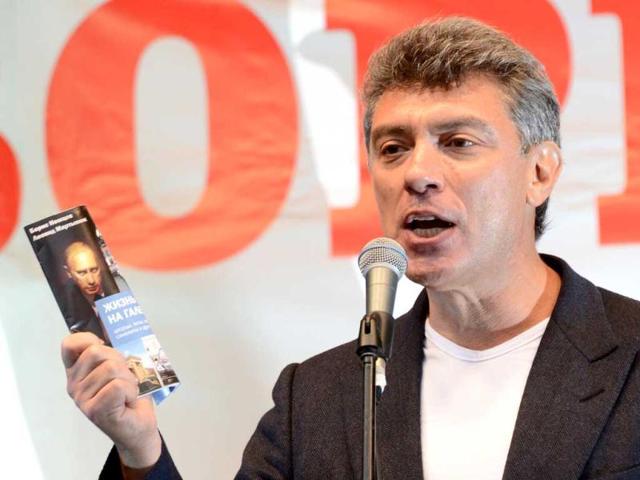 Russian opposition leader Boris Nemtsov, speaks during an anti-Putin protest in central in Moscow. Thousands marched through Moscow to protest against the rule of Vladimir Putin in a test of the opposition's challenge to the Russian president four months after his inauguration. AFP/Kirill Kudryavtsev