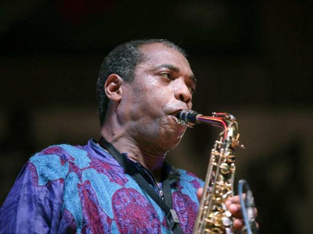 Singer Femi Kuti performs at the new Afrika Shrine in Lagos, Nigeria. Afrobeat artist Femi Kuti, son of the late Fela Anikulapo-Kuti, performs regularly at the nightclub. AP photo
