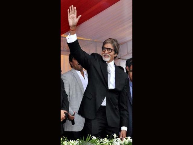 Amitabh Bachchan was in Ahmedabad to inaugurate a jewellery store.