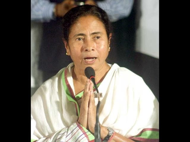 Trinamool Congress chief and West Bengal chief minister Mamata Banerjee at a press conference announcing withdrawal of support from UPA II goverment in Kolkata. (UNI)