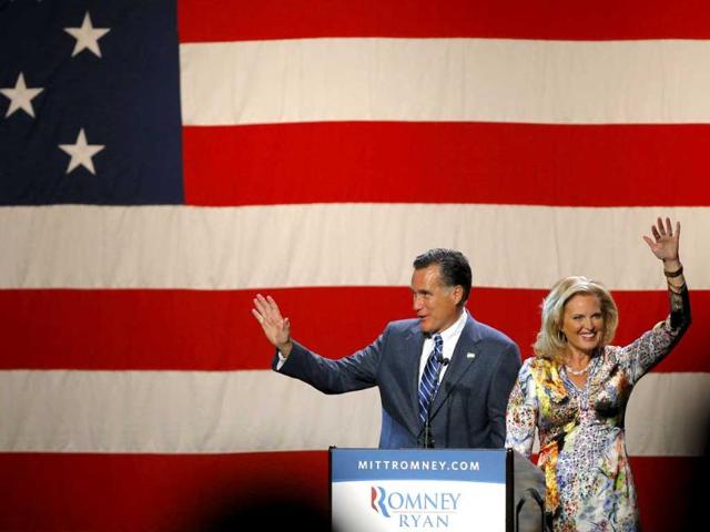 Republican presidential candidate and former Massachusetts Governor Mitt Romney is joined by his wife Ann at a campaign fundraiser in Beverly Hills, California. Reuters/Brian Snyder