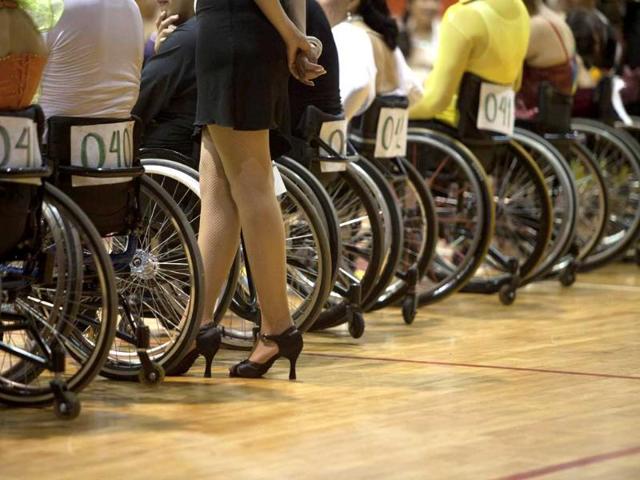 Dancers wait for the final result at the end of the First Regional Dance Competition on Wheelchair Sports in Cancun. Reuters/Victor Ruiz Garcia 