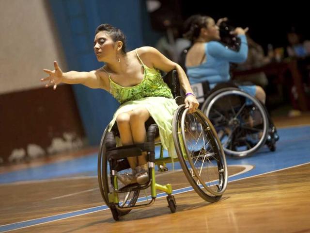 Jazmin Lopez dances during the First Regional Dance Competition on Wheelchair Sports in Cancun. Reuters/Victor Ruiz Garcia 
