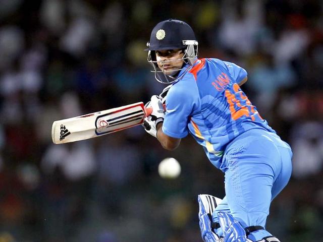 Suresh Raina during the ICC T20 World Cup cricket match, Super Eight group between India and Australia at R. Premadasa Stadium in Colombo, Sri Lanka. HT/Ajay Aggarwal