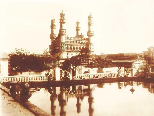 The Charminar (Hyderabad) with its Reflection in the pool of Me.jpg The Charminar (Hyderabad) with its Reflection in the pool