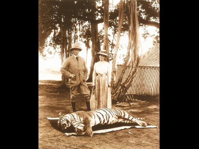 Lord and Lady Curzon with their day's kill