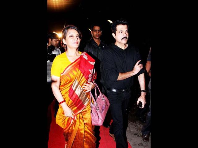 Bollywood actors Shabana Azmi and Anil Kapoor attended the screening of Chittagong. (AFP)