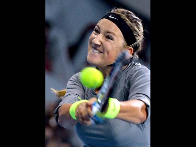 Victoria Azarenka of Belarus returns to Maria Sharapova of Russia during their women's singles final at the China Open tennis tournament in Beijing. AFP/Mark Ralston