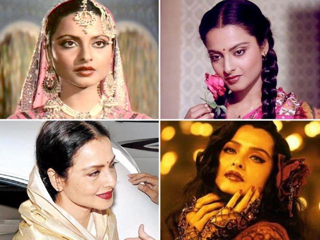 Be it the chirpy Manju of Khoobsoorat, revengeful Aarti of Khoon Bhari Maang, courtesan of Umrao Jaan or even a seductive crooner in Parineeta, Rekha has breathed life into innumerable characters. As she turns 59, here's a tribute to the all-time diva. Be it the chirpy Manju of Khoobsoorat, revengeful Aarti of Khoon Bhari Maang, courtesan of Umrao Jaan or even a seductive crooner in Parineeta, Rekha has breathed life into innumerable characters. As she turns 59, here's a tribute to the all-time diva.