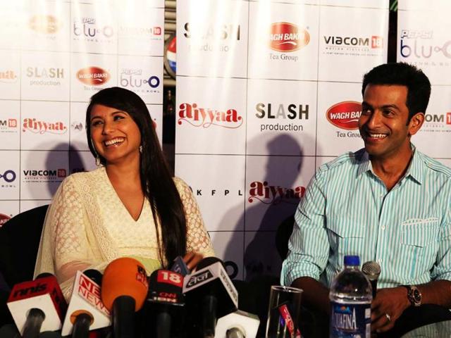 Rani Mukerji is all smiles during Aiyyaa promotions.