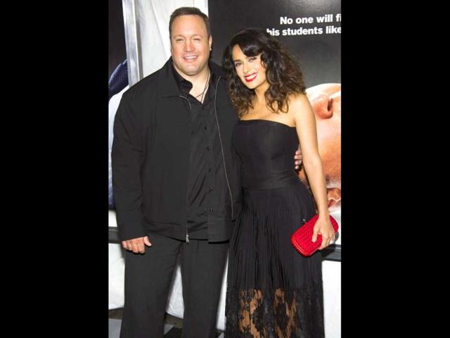 Kevin James and Salma Hayek attend the "Here Comes the Boom" premiere in New York. Charles Sykes/Invision/AP