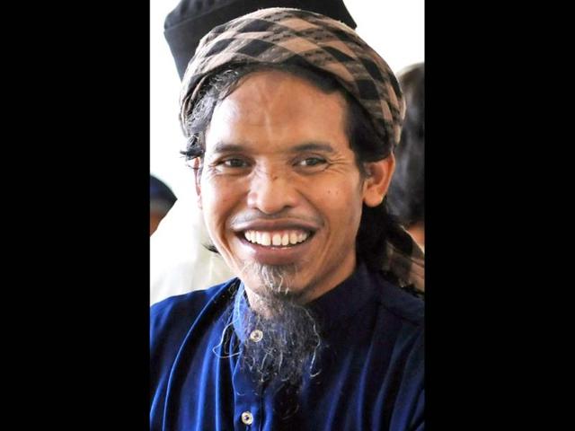 A file photo of convicted Bali bomber Ali Ghufron, also known as Mukhlas, inside the Batu prison on the Indonesian island of Nusa Kambangan. AFP Photo