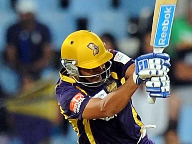 Kolkata Knight Riders batsman Manvinder Bisla plays a shot during a Group A match against Delhi Daredevils in The Champions League T20 at Super Sports Park in Centurion. AFP Photo