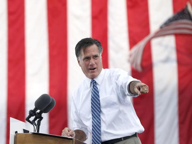 Republican presidential nominee Mitt Romney speaks during a campaign rally at the Golden Lamb in Lebanon, Ohio. Reuters/Shannon Stapleton
