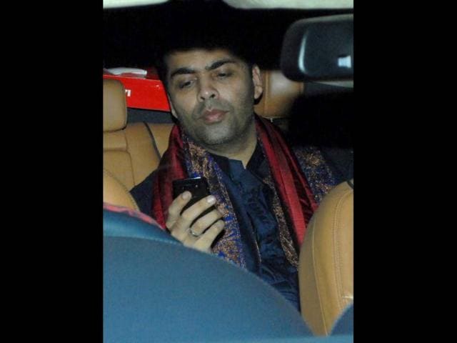 Karan Johar was dressed in a blue sherwani. (Photo credit: Prodip Guha)