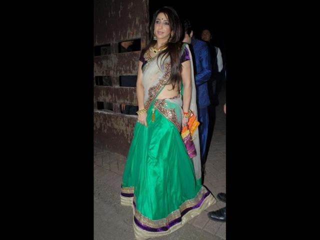 Krishika Lulla of Eros International wore a green lehenga. (Photo credit: Prodip Guha)