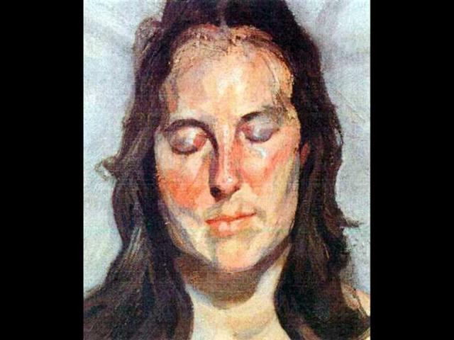 This photo released by the police in Rotterdam, Netherlands, shows the 2002 painting 'Woman with Eyes Closed' by Lucian Freud. Dutch police say seven paintings stolen from the Kunsthal museum in Rotterdam include one by Pablo Picasso, one by Henri Matisse, and two by Claude Monet. The heist, one of the largest in years in the Netherlands, occurred while the private Triton Foundation collection was being exhibited publicly as a group for the first time. (AP Photo/Police Rotterdam)