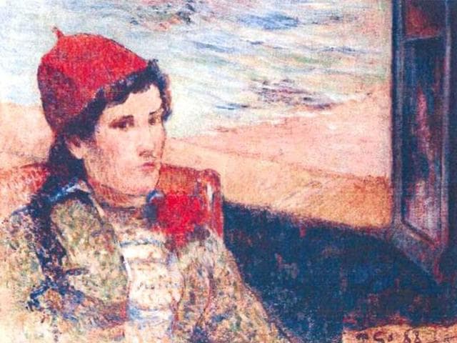 Dutch police handout shows the painting "Femme devant une fenetre ouverte, dite La Fiancee" by Paul Gauguin stolen during a break-in at Rotterdam's Kunsthal museum. AFP PHOTO
