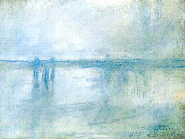 This photo released by the police in Rotterdam, Netherlands, shows the 1901 painting 'Charing Cross Bridge, London' by Claude Monet. AP Photo