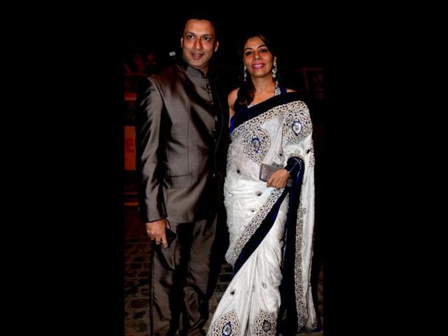 Heroine director Madhur Bhandarkar with his wife. (Photo/Manoj Verma)