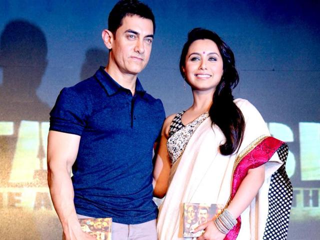 Aamir Khan and Rani look good together as they launch Talaash music. (AFP)