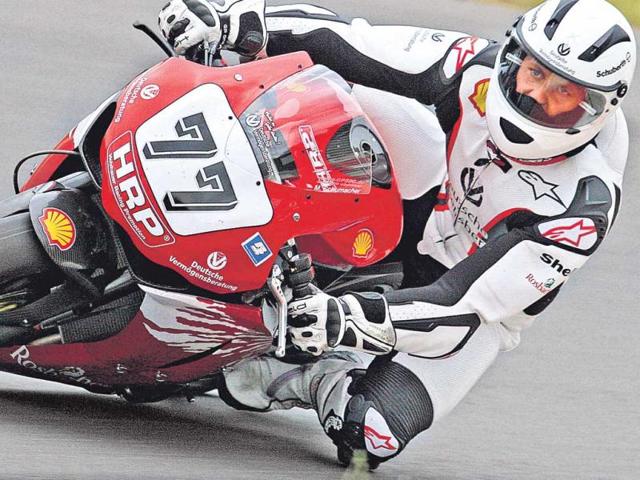 Michael-Schumacher-tests-a-Honda-Fireblade-during-the-German-Superbike-race-at-Sachsenring-in-2008-During-the-test-session-Schumacher-crashed-and-injured-his-collar-bone-Getty-Images Michael-Schumacher-tests-a-Honda-Fireblade-during-the-German-Superbike-race-at-Sachsenring-in-2008-During-the-test-session-Schumacher-crashed-and-injured-his-collar-bone-Getty-Images