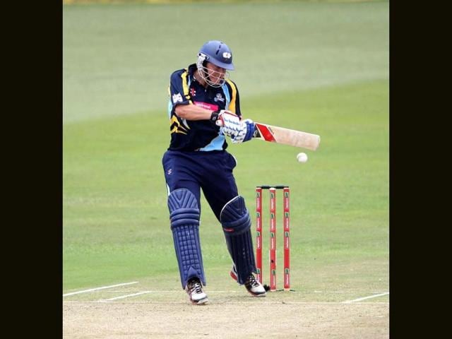 Gary Balance of Yorkshire bats during a Champions League T20 (CLT20) match against Chennai Super Kings at the Kingsmead stadium in Durban. AFP Photo