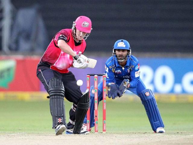 Michael Lumb of the Sydney Sixers bats during a Champions League T20 (CLT20) match Sydney Sixers vs Mumbai Indians at Sahara Stadium Kingsmead in Durban. AFP Photo