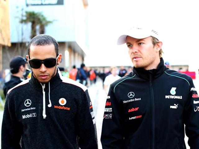 Nico-Rosberg-right-welcomes-another-high-profile-teammate-at-Mercedes-next-year-in-former-karting-and-Formula-3-rival-Lewis-Hamilton-Getty-Images Nico-Rosberg-right-welcomes-another-high-profile-teammate-at-Mercedes-next-year-in-former-karting-and-Formula-3-rival-Lewis-Hamilton-Getty-Images