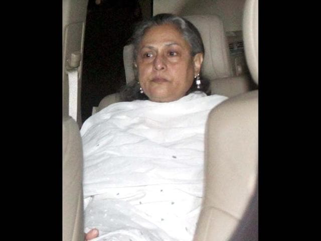 Jaya Bachchan at Yash Chopra's Chautha ceremony.
